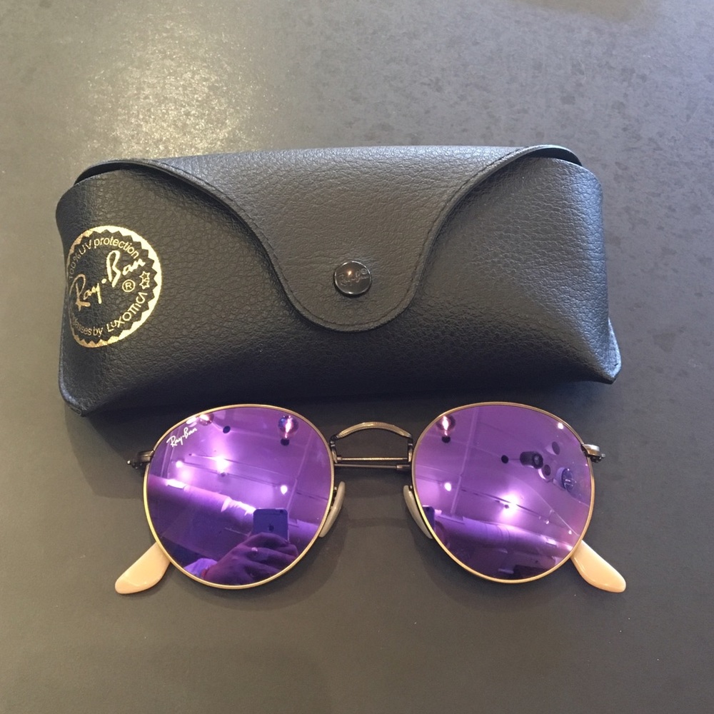 Ray-Ban Round Purple Flash Lenses
